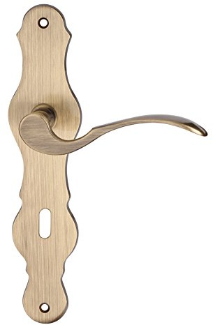 Gedotec Türgriff Zimmertür | 1 Paar Langschild-Garnitur Vintage Türbeschlag Antik Messing brüniert – LÖFFEL | BB - Buntbart | Türklinke für Innentüren | Design Türgarnitur inkl. Befestigungsmaterial