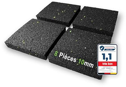 CLARE Amortiguador de Vibraciones, Almohadillas Antideslizantes, 90x90mm, para Lavadora, Alfombrilla antivibración, Alfombrilla Antideslizante, para Altavoces, para Bicicleta estática | 8 Piezas 10mm