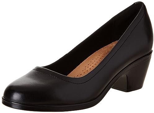 Clarks Black's Emily 2 Ruby Pump, Black Leather, 8 Medium US