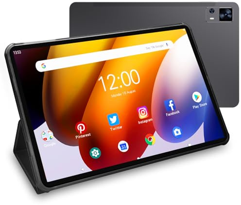 VASOUN 12 tums Android 13 surfplatta PC, 2k FHD+, 16 GB RAM (8 GB 8 GB förlängning) 256 GB ROM, 4G LTE 5G Dual WiFi, Octa-Core, 5 MP 13 MP dubbel kamera, 8 000 mAh batteri, underhållning och