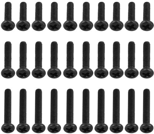 eMagTech 30 viti di fissaggio a croce per denti a testa tonda, M1,6 x 6 mm, M1,6 x 8 mm, M1,6 x 10 mm, compatibili con Bachmann 44 45 47 37 55 57 66 70 nero