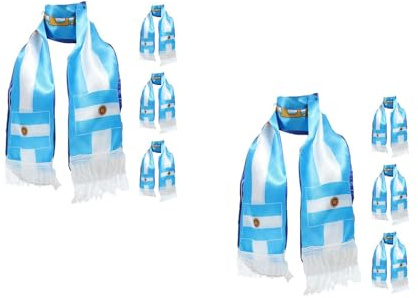 Happyyami 8piezas Bufanda Tejida Bandera De Argentina Para Eventos Deportivos Accesorio De Animación De Fútbol Para Aficionados Al Fútbol Decoración De Fiesta