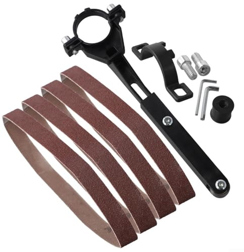 Kit adattatore da smerigliatrice angolare a nastro di sabbia, per smerigliatrici da 100 mm e 125 mm, strumento di conversione in metallo con cinghie abrasive e accessori
