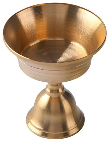 1 Pieza De Candelabro De Latón con Ghee, Candelabro De Buda Grueso, Lámpara De Pie Siempre Encendida, Lámpara De Patas Altas For El Hogar(Bore7.6cm)