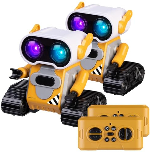 Playtastic robuste Spielzeugroboter: 2er-Set Kinder-Spielzeugroboter, ferngesteuert und wiederaufladbar (Toys, Roboter, RC)