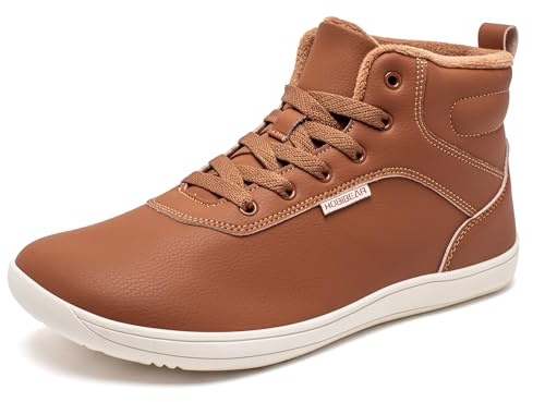 HOBIBEAR Chaussures d'hiver pieds nus pour hommes femmes - Doublure chaude - Large boîte à orteils - Chaussures d'hiver - Taille UE 37-47, marron, 40 EU