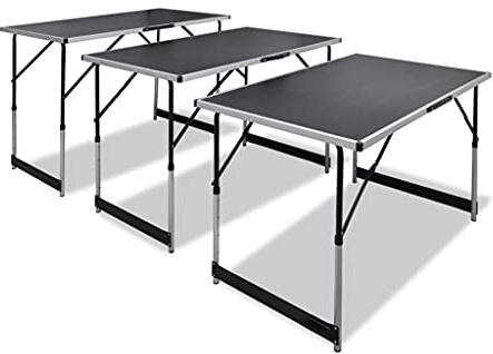 Mesas de empapelado plegables, altura regulable, con tablero de fibra de densidad media, 100 x 60 cm, estructura de hierro de aluminio resistente, soporta hasta 30 kg, ahorra espacio, portátil, para