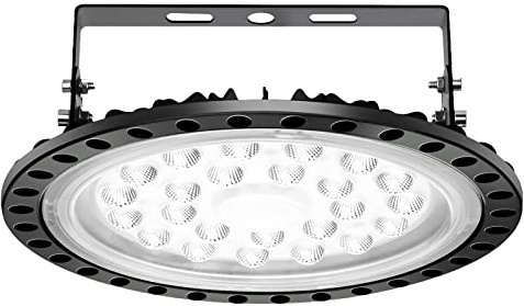 papasbox UFO High Bay LED 100W, 10000LM Luce Bianca Fredda 6500K, IP65 Impermeabile Proiettore Industriale con 120° Angolo di Fascio, per Magazzino, Officina, Garage, Supermercato