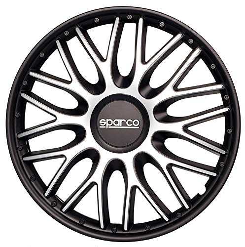 Sparco Radzierblenden Roma - 13-Zoll - Silber/Schwarz - Satz mit 4 Stück
