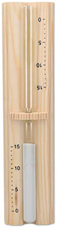 Navaris Sauna Sanduhr aus Kiefernholz - 15 Minuten Saunauhr - Hitzebeständige Holz Uhr zum Drehen - 29,5 x 7,5 x 4 cm - Hellbraun mit weißem Sand