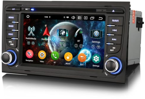erisin [4+64GB] Android 13 8 Core Autoradio pour Audi A4 S4 RS4 8E 8F B9 B7 Seat Exeo Support Carplay Android Auto GPS Sat Nav DSP Bluetooth 5.0 WiFi Dab+ TPMS Écran Tactile Lecteur DVD