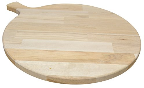 MCM service srl Tagliere Tondo in Legno diam 40 h 1,5 con Manico per POLENTA, PIZZA