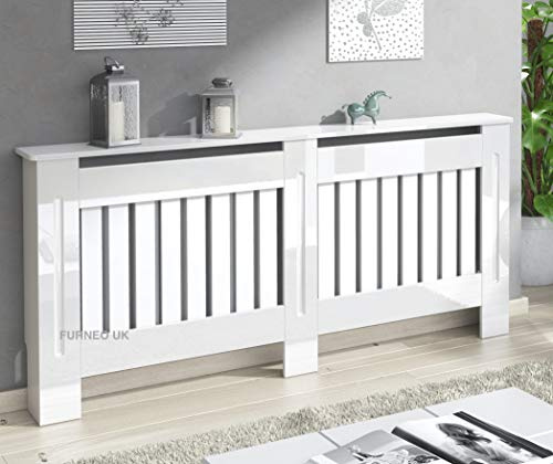 Furneo Modern High Gloss White Radiator Cover S M L XL (Extra Large)