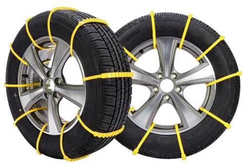 Riloer Cadenas de Nieve, 10 Cadenas Universales de Neumáticos Antideslizantes para Emergencias al Aire Libre para Neumáticos de Coche con un Ancho de Neumático de 145-295 mm
