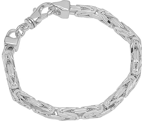 NKlaus Armband für Herren 925 Sterling Silber, diamantiert fach, 1 Stück