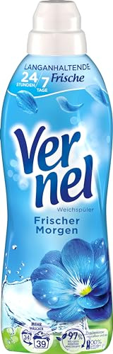 Vernel Suavizante de mañana fresca (34 lavados), fragancia para la colada de 24 horas y 7 días de frescor duradero con tecnología de fragancia única, botella reciclable