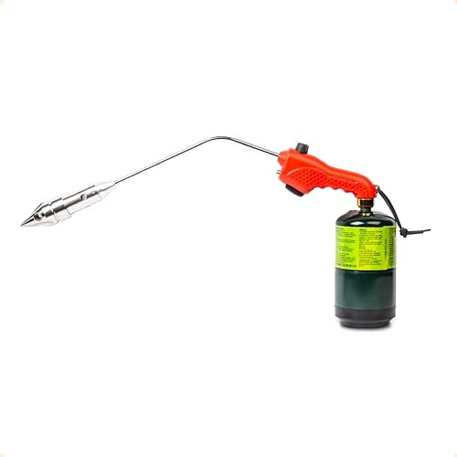 ROCKETFIRE Torche allume-feu | Tête de torche au propane parfaite, pistolet à gril, chalumeau à charbon | Compatible avec les carburants Bernzomatic Propane et MAP/PRO | Pointe triflamme en acier