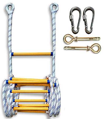 PURRL Leitern,Strickleiter Feuerleiter Strickleiter Feuerfeste Rettungsleiter für Notfälle Tragbare rutschfeste Feuerleiter Wiederverwendbar mit Haken und Schrauben/12M/39.4Ft Little Surprise