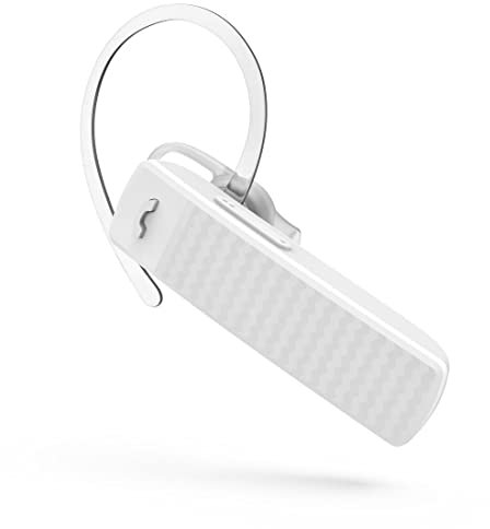 Hama Casque Bluetooth Mono (multipoint, pour Deux appareils, Commande vocale, contrôle Tactile, Casque avec Microphone, sans Fil, unilatéral, dans Les Oreilles, Coussinets Amovibles, sans Fil) Blanc