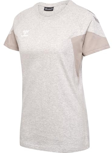 Hummel Damen Hmltravel S/S Woman T-Shirt, Light Grey Melange, XS EU