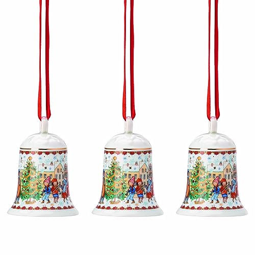 Hutschenreuther 02250-722828-28706 2023-Weihnachtsklänge Porzellan Glocken, 3 Teilig