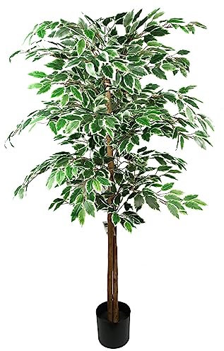 Leaf Artificial Tree/Plant, 150cm Variegated Ficus