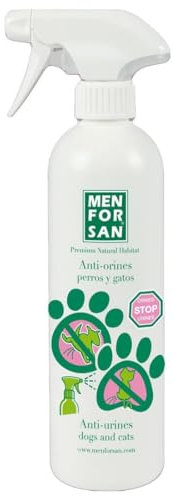 Repelente Antimicciones Menforsan - Solución Instantánea y Duradera contra Orines de Perros y Gatos en Exteriores (500 ml). Anti orines Perros. Elimina el Pipi y los olores de Perro y Gato