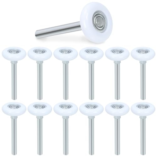 Keadic 10Pcs 2 White Nylon Garage Door Roller with 4 Stem, 6200ZZ Bearing Stable and Quiet Garage Door Wheels for Commercial and Residential Garage Doors