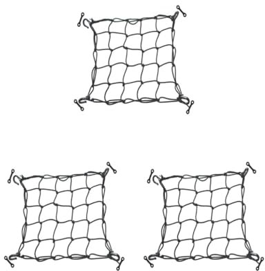 Mealoodiousmusea 3 set Elastic Deck Cargo Net for Canoe Kayak Mesh Lashing Hooks Rigging Fishing