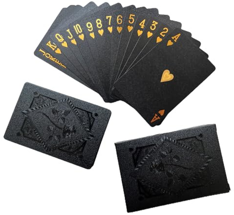 DSOPV Black Poker - Folienkarten, Partyspiel Set mit 54 Karten für Familieninteraktionen