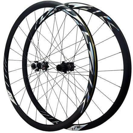 DYSY Rennradräder 700C Racing Cycling Laufradsatz Vorderrad Hinterradnabe 7075 Aluminium Sechsstift Scheibenbremse 30 MM Felgenhöhe Fahrradrad 24 Löcher for 7/8/9/10/11 Geschwindigkeit 1820 G