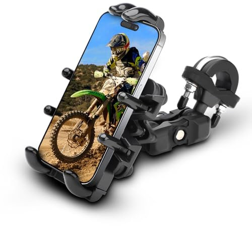 nibbi Motorrad-Telefonhalterung, Fahrrad-Handyhalterung, Vibrationsdämpfer für 11,9 - 18,8 cm große Handys