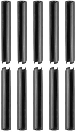 DTGN 5mm x 40mm(DxL) Scanalato Molla Perno - 50pz - Ottimo per Casa Macchina Fissaggio - 65Mn Molla Tassello Tensione Rotolo Perno - Nero