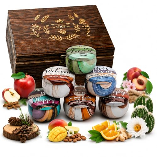 Velas Perfumadas para Mujer Navidad Regalar Amigo Madre Juego de Vela Aromáticas Relajantes de Soja Naturales Decorativas Set Regalo Cumpleaños Compañera Regalos Boda para Invitados