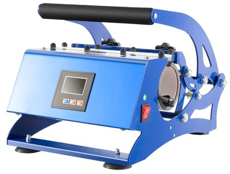 Begoniape Mini Tassenpresse Mug Sublimationspresse 0-200℃ Hitzepresse mit 6 Untersetzer-Typen Multifunktionale Transferpresse Tassen Bedrucken Heisspresse