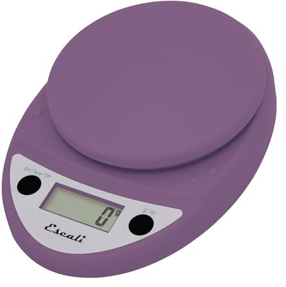 Escali Primo Digital Food Scale Multi-Functional Kitchen Scale and Baking Scale for Precise Weight Measuring and Portion Control, 8.5 x 6 x 1.5 inches, Lavender