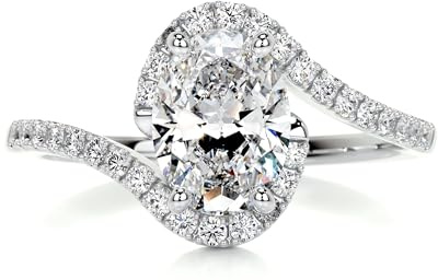 Molioaki Ovaler Schliff Verlobungsring Damen 925 Sterling Silber/9K/14K/18K Gold Eheringe Frauen Ringe 1.25-3.25 ct 5A Zirkonia/Moissanit Personalisierte Individuelle Gravur Ring-WG