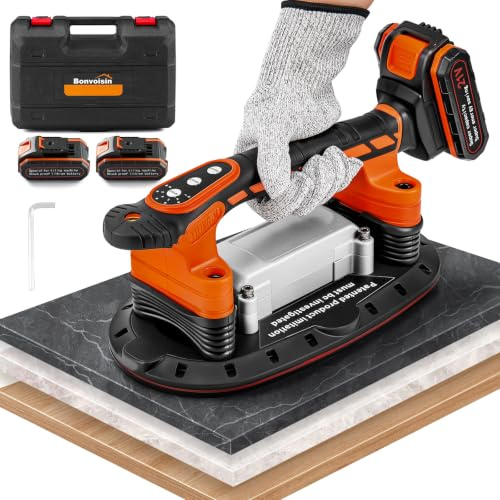 Bonvoisin 2-in-1 Cordless Tile Vibrator Suction Cup 400KG Adsorption (GB)