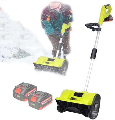 Spazzaneve Senza Fili, Pala da Neve elettrica, spazzaneve a Spinta Manuale a Lunga Portata, Larghezza di sgombero 32 cm, Distanza Massima di Scarico della Neve 8 Metri, Adatto per Giardino,