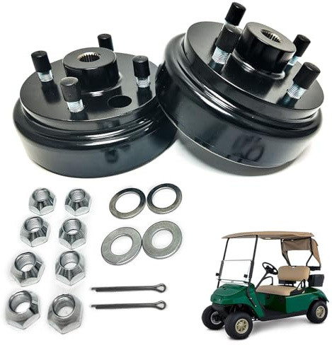 LOSTAR Golf Cart Brake Drum Assembly Kit Compatible with EZGO TXT 1982-up Electric and 1982-1993 2-Cycle Gas Style, Rear Brake Hub with 24 Splines Replaces 19186G1P - 2 Pack
