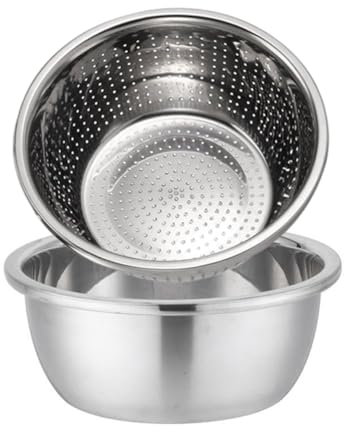 Kdouehg para Mezclar de Acero Inoxidable, Ensaladera, de Metal con Lavabo con Filtro de Agua, Lavabo de Acero Inoxidable de 28 cm