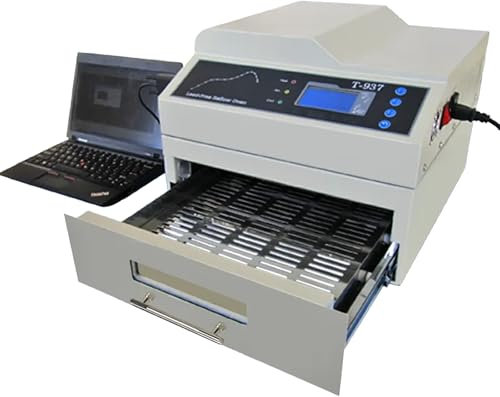 VNATWGOO Four De Refusion 2300 W/3300 W, Machine De Soudage Infrarouge, Station De Reprise De Chauffage PCB, Chauffage à Air Chaud Infrarouge Professionnel, Peut Connecter Un Ordinateur,T937-110V