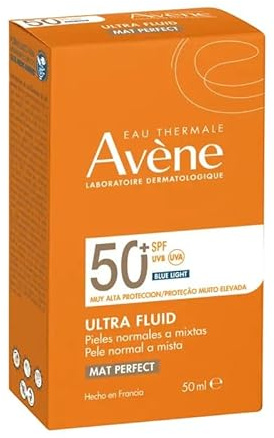 Avene ULTRA FLUIDO SOLAR MAT PERFECT COLOR SPF 50+, Acabado Mate, Unificado y Radiante 50 ml