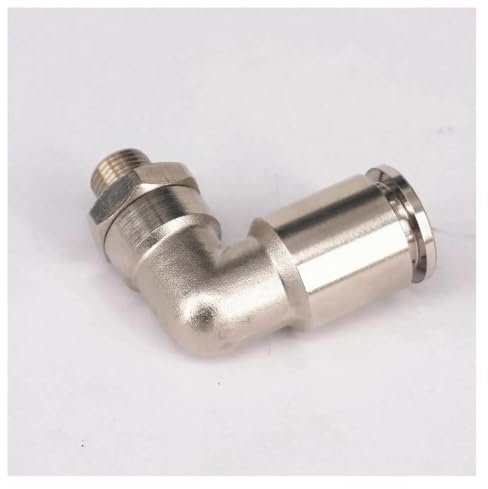 FQHIDMOMX Pneumatic Nickel Brass ELbow Push In Connector Union Quick Release Air Fitting Plumbing 1/8 Male to Fit Tube O/D 12mm