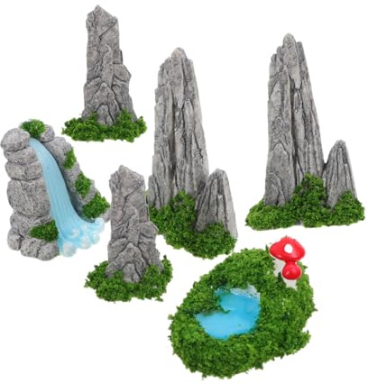 NULYLU 1juego De Decoración De Paisaje De Ornamentos De Mini Cascada y Estanques para Jardín Accesorios para Paisajismo y Decoración del