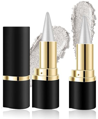 2 Pcs Crayon Yeux Noir Waterproof, Sèche Vite, Ultra Définition Liquide Longue Durée (Argent)