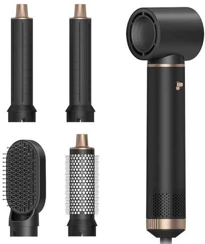 Airstyler 5 in 1 Hairstyler Haarstyler, Föhnbürste mit haartrockner für Frauen, Warmluftbürste Airstyler mit Föhn, Glätten, Lockenstab Automatisch, Haarglätter, Rundbürstenföhn, Ionen Air Styler