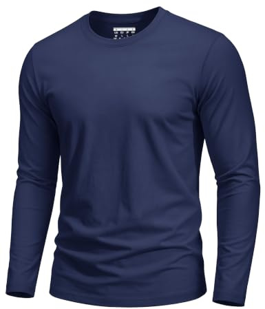 TACVASEN Mens Shirts Long Sleeve Lightweight Cotton Casual T Shirt Classic