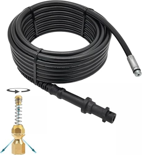 M&M Smartek - Manguera de limpieza de tuberías (50 m, compatible con Kärcher Home K2 K3-K7, juego de limpieza de tuberías en espiral