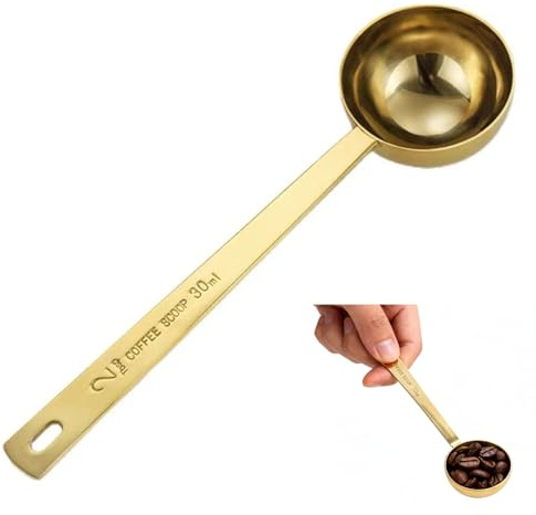 Ritual Scoop - Elegant Gold Finished Stainless Steel Measuring Spoon for Precise Collagen Supplement Measurement - Spoon for Health & Wellness Lovers,Coffee Spoon, Protein Powder Scoop